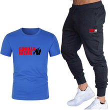 Load image into Gallery viewer, Summer fashion 2020 hot sale new print T-shirt + trousers men's leisure sports fitness gym running jogging explosion sportswear