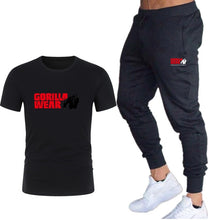 Load image into Gallery viewer, Summer fashion 2020 hot sale new print T-shirt + trousers men's leisure sports fitness gym running jogging explosion sportswear