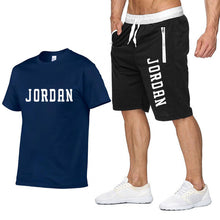 Load image into Gallery viewer, New Fashion Shorts Set Men 2020 Summer 2pc Tracksuit Short Sweat Shirt + Shorts Sets Mens Casual Tee Shirts Set Sportswears