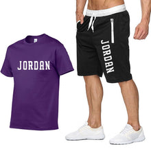 Load image into Gallery viewer, New Fashion Shorts Set Men 2020 Summer 2pc Tracksuit Short Sweat Shirt + Shorts Sets Mens Casual Tee Shirts Set Sportswears