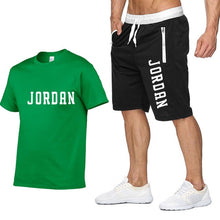 Load image into Gallery viewer, New Fashion Shorts Set Men 2020 Summer 2pc Tracksuit Short Sweat Shirt + Shorts Sets Mens Casual Tee Shirts Set Sportswears