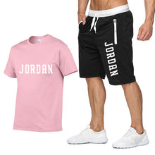 Load image into Gallery viewer, New Fashion Shorts Set Men 2020 Summer 2pc Tracksuit Short Sweat Shirt + Shorts Sets Mens Casual Tee Shirts Set Sportswears