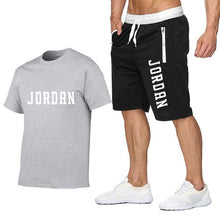 Load image into Gallery viewer, New Fashion Shorts Set Men 2020 Summer 2pc Tracksuit Short Sweat Shirt + Shorts Sets Mens Casual Tee Shirts Set Sportswears
