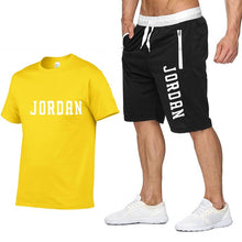 Load image into Gallery viewer, New Fashion Shorts Set Men 2020 Summer 2pc Tracksuit Short Sweat Shirt + Shorts Sets Mens Casual Tee Shirts Set Sportswears
