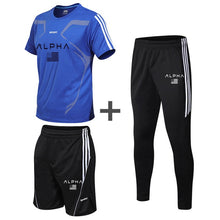 Load image into Gallery viewer, Tracksuit male 2020 men's clothing set summer sports clothing fitness shorts print + t shirt male suit 3 pieces sets plus size