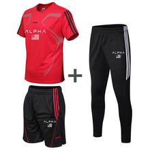 Load image into Gallery viewer, Tracksuit male 2020 men's clothing set summer sports clothing fitness shorts print + t shirt male suit 3 pieces sets plus size