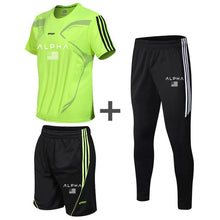 Load image into Gallery viewer, Tracksuit male 2020 men's clothing set summer sports clothing fitness shorts print + t shirt male suit 3 pieces sets plus size