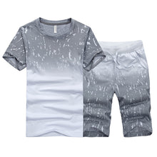 Load image into Gallery viewer, Summer New Men's Set Short Casual Suits Sportswear Mens Clothing Man Two Pieces Fashion Print Sets Male sweatshirt Men Brand 4XL