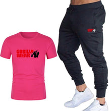 Load image into Gallery viewer, Summer fashion 2020 hot sale new print T-shirt + trousers men's leisure sports fitness gym running jogging explosion sportswear
