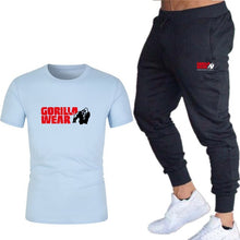 Load image into Gallery viewer, Summer fashion 2020 hot sale new print T-shirt + trousers men's leisure sports fitness gym running jogging explosion sportswear
