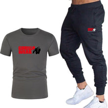 Load image into Gallery viewer, Summer fashion 2020 hot sale new print T-shirt + trousers men's leisure sports fitness gym running jogging explosion sportswear

