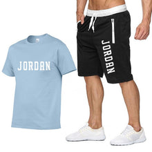 Load image into Gallery viewer, New Fashion Shorts Set Men 2020 Summer 2pc Tracksuit Short Sweat Shirt + Shorts Sets Mens Casual Tee Shirts Set Sportswears
