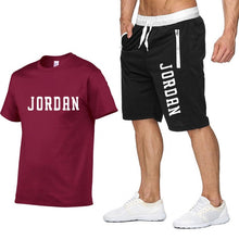 Load image into Gallery viewer, New Fashion Shorts Set Men 2020 Summer 2pc Tracksuit Short Sweat Shirt + Shorts Sets Mens Casual Tee Shirts Set Sportswears

