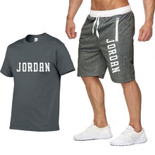 Load image into Gallery viewer, New Fashion Shorts Set Men 2020 Summer 2pc Tracksuit Short Sweat Shirt + Shorts Sets Mens Casual Tee Shirts Set Sportswears
