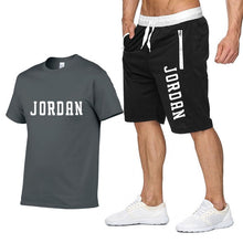 Load image into Gallery viewer, New Fashion Shorts Set Men 2020 Summer 2pc Tracksuit Short Sweat Shirt + Shorts Sets Mens Casual Tee Shirts Set Sportswears
