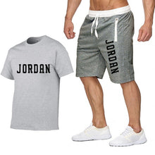 Load image into Gallery viewer, New Fashion Shorts Set Men 2020 Summer 2pc Tracksuit Short Sweat Shirt + Shorts Sets Mens Casual Tee Shirts Set Sportswears
