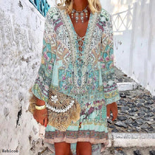 Load image into Gallery viewer, Summer Beach Dress Dresses Clothes Swimwear Womens Cover Women Printed Autumn Polyester Print Saida De Praia Pareo

