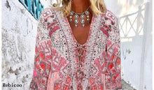 Load image into Gallery viewer, Summer Beach Dress Dresses Clothes Swimwear Womens Cover Women Printed Autumn Polyester Print Saida De Praia Pareo
