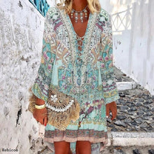 Load image into Gallery viewer, Summer Beach Dress Dresses Clothes Swimwear Womens Cover Women Printed Autumn Polyester Print Saida De Praia Pareo
