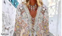 Load image into Gallery viewer, Summer Beach Dress Dresses Clothes Swimwear Womens Cover Women Printed Autumn Polyester Print Saida De Praia Pareo
