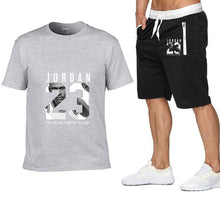Load image into Gallery viewer, 2020 new Pocket zip set 2 Pieces men Sets Male Men Clothing Sportswear Set Fitness Summer Print Men Shorts+T shirt Men's Suit
