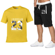 Load image into Gallery viewer, 2020 new Pocket zip set 2 Pieces men Sets Male Men Clothing Sportswear Set Fitness Summer Print Men Shorts+T shirt Men's Suit
