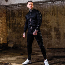 Load image into Gallery viewer, Vanquish Fashion Fitness Suit Muscle Brother Autumn Winter Fit Zipper Casual Cardigan Hip Hop Jogger Men's Wear Jogger Set 2020
