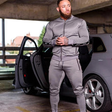 Load image into Gallery viewer, Vanquish Fashion Fitness Suit Muscle Brother Autumn Winter Fit Zipper Casual Cardigan Hip Hop Jogger Men's Wear Jogger Set 2020
