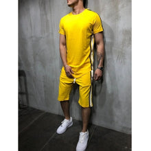 Load image into Gallery viewer, 2020 New Summer Short Sleeve Sport Suits Men's Tracksuit Breathable Sweat Suits Male Sportswear 2 Piece Set Men Shorts + T shirt
