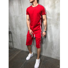 Load image into Gallery viewer, 2020 New Summer Short Sleeve Sport Suits Men's Tracksuit Breathable Sweat Suits Male Sportswear 2 Piece Set Men Shorts + T shirt
