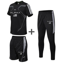 Load image into Gallery viewer, Tracksuit male 2020 men's clothing set summer sports clothing fitness shorts print + t shirt male suit 3 pieces sets plus size
