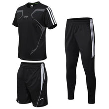 Load image into Gallery viewer, Tracksuit male 2020 men's clothing set summer sports clothing fitness shorts print + t shirt male suit 3 pieces sets plus size
