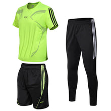 Load image into Gallery viewer, Tracksuit male 2020 men's clothing set summer sports clothing fitness shorts print + t shirt male suit 3 pieces sets plus size

