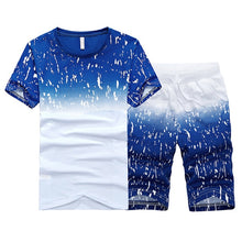 Load image into Gallery viewer, Summer New Men's Set Short Casual Suits Sportswear Mens Clothing Man Two Pieces Fashion Print Sets Male sweatshirt Men Brand 4XL
