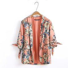 Load image into Gallery viewer, Suit female pants suit 2019 summer new women's fashion print long-sleeved small suit jacket casual pants two-piece
